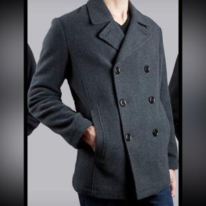 Men’s Kenneth Cole Charcoal Wool pea coat
